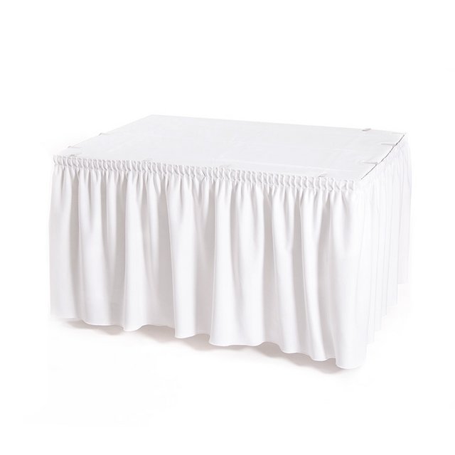 
                                Tischskirting weiß für Buffet - Artikel-Nr: 205018, © Alle Rechte bei CongressTeam Dresden GmbH
                                